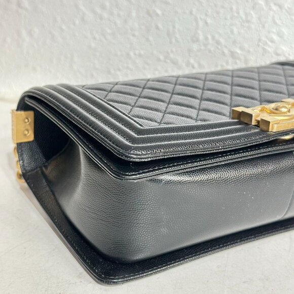 Chanel Black Caviar Medium Boy Bag Shoulder Bag Crossbody - Picture 6 of 9